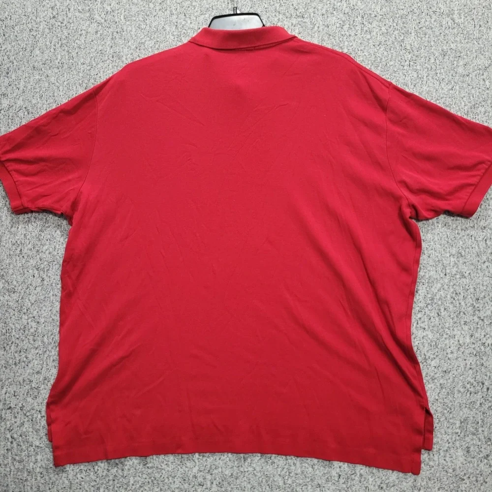 Polo Ralph Lauren Mens XXL Red Short Sleeve Cotton Polo  Navy Blue Pony Logo